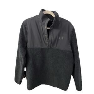 Men's Under Armour Golf Black Long Sleeve 1/4 Snap Jacket - Sz 2XL - EUC HRB